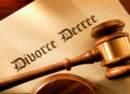 Divorce Decree document and gavel